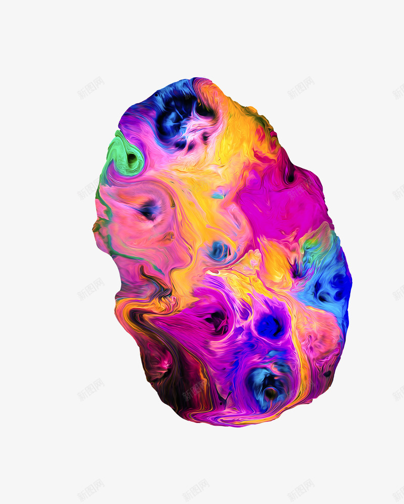 梦幻多彩的油漆色块png免抠素材_88icon https://88icon.com 个性 彩色 抽象 油漆 油画 笔触 色块 高清