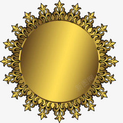 金色标签奢华大圆形欧式元素素材