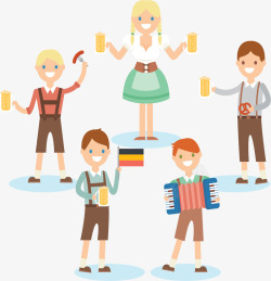 庆祝德国啤酒节的人矢量图素材