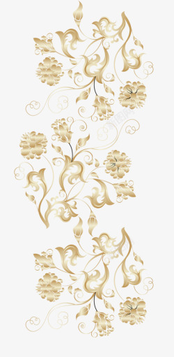 金色牡丹花纹底纹素材