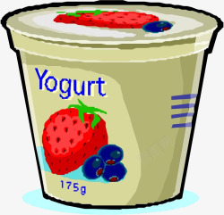 蓝莓罐装手绘罐装冰淇淋高清图片