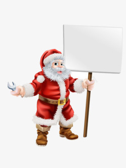 空白路牌圣诞老人空白板高清图片