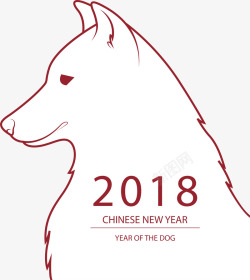 手绘2018卡通狗素材