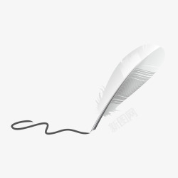 毛笔笔头实物白色羽毛笔头高清图片