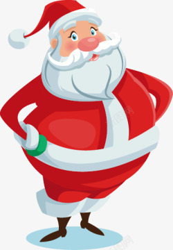 大胡子圣诞老人插着手胖胖的圣诞老人高清图片