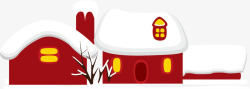 矢量雪房红色卡通房子冬季矢量图高清图片