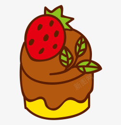 巧克力手绘蛋糕草莓手绘蛋糕甜品素材