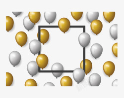 金银色节日气球花纹矢量图素材