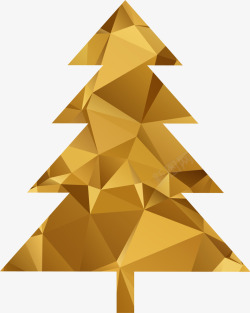 金色组合圣诞树素材