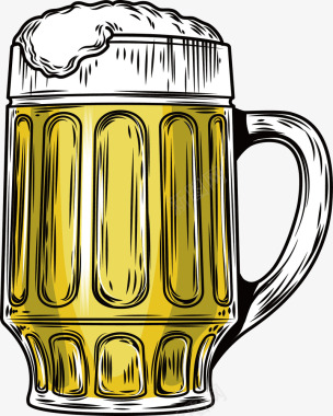 啤酒杯泡沫比利时啤酒杯矢量图图标图标