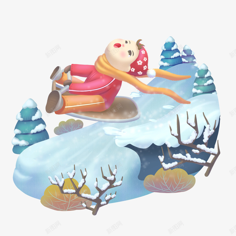 雪中嬉戏的萌娃png免抠素材_88icon https://88icon.com 元素 免扣 素材 艺术