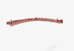 中国风下雪木桥装饰素材