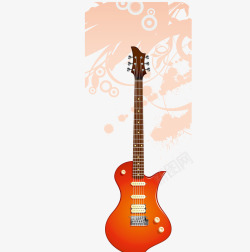 橙色电吉他素材