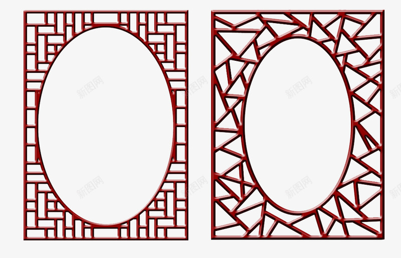 中国风边框psd免抠素材_88icon https://88icon.com 中国风元素素材 传统文化素材 古典装饰素材 相框边框图片素材 红色