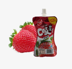 草莓味果冻草莓味吸吸果冻高清图片