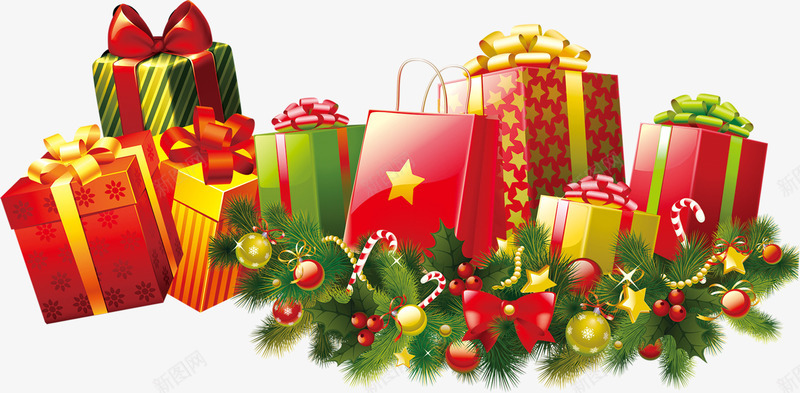 圣诞元旦狂欢购物礼盒png免抠素材_88icon https://88icon.com 元旦 圣诞 狂欢 礼盒 购物
