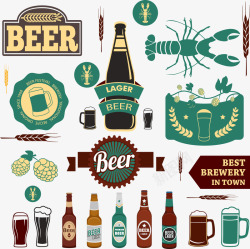 创意啤酒种类矢量图素材