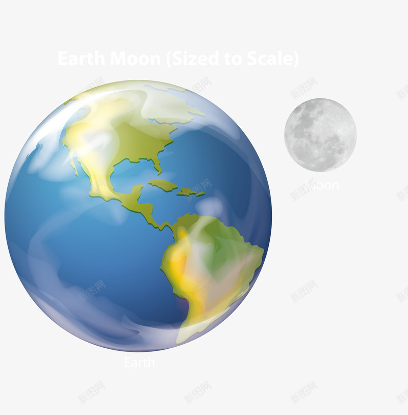 精致地球月球关系图矢量图ai免抠素材_88icon https://88icon.com 关系图 地球月球 宇宙 日月关系 星球 矢量png 矢量图