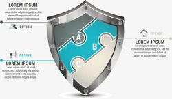 盾牌对比信息图表矢量图素材