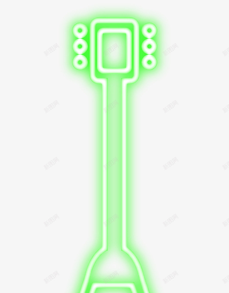 绿色简约吉他png免抠素材_88icon https://88icon.com 招牌 简约乐器 绿色吉他 装饰图案 酒吧 霓虹灯 音乐