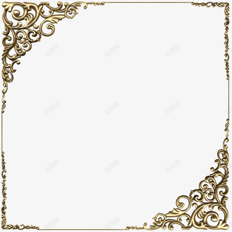 金色边框png免抠素材_88icon https://88icon.com 中国风边框纹理素材 古典花纹边框 古典边纹素材 金色古风边框