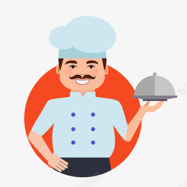 烹饪美味厨师卡通图标矢量图图标
