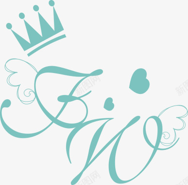 鎏金字体皇冠字体婚礼logo矢量图图标图标