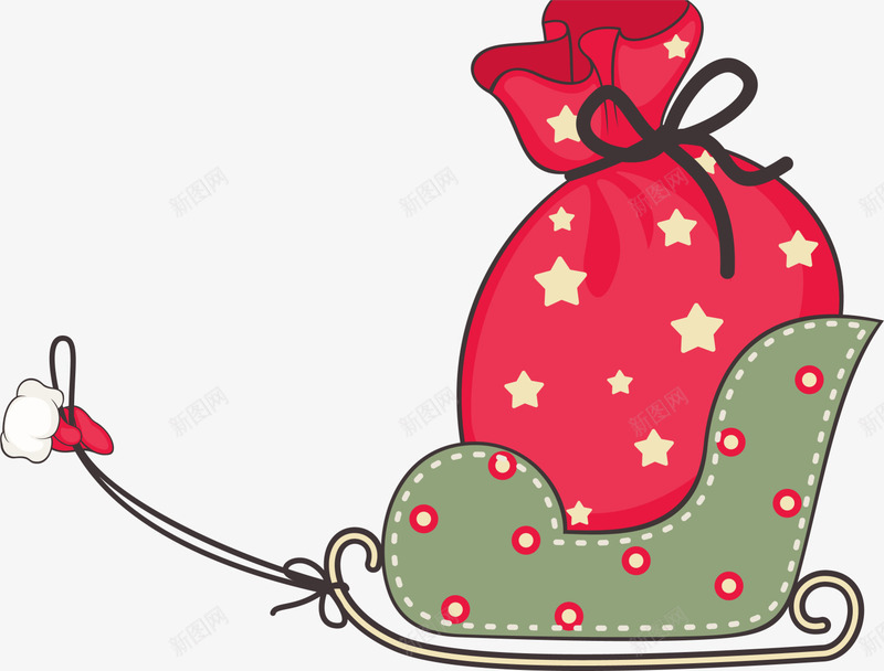 圣诞节派送圣诞礼物png免抠素材_88icon https://88icon.com 圣诞礼物 圣诞节礼物 童趣 红色包裹 绿色雪橇 黄色星星