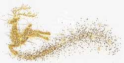 金色的鹿金色闪耀魔法奔跑的圣诞鹿高清图片
