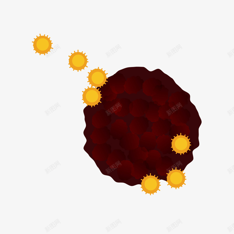 卡通病毒细胞png免抠素材_88icon https://88icon.com 卡通细胞 生物学 生物实验 病毒细胞