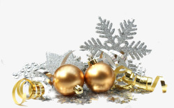 银色雪花圣诞节铃铛高清图片