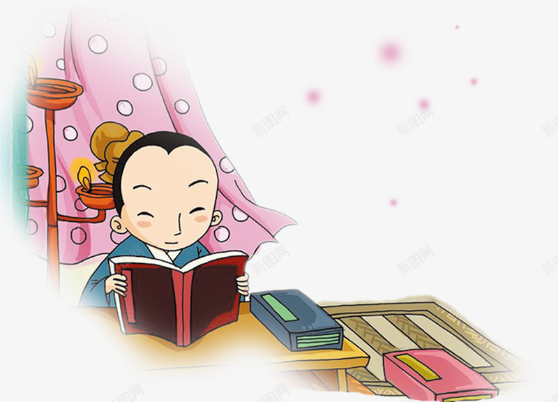 读书的孩子png免抠素材_88icon https://88icon.com 中国风 儿童 卡通 历史漫画 古代 古风 可爱 复古 学习 念书 手绘 教育 漫画 童趣