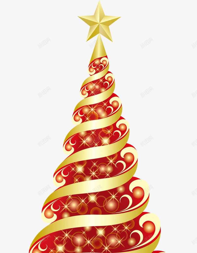 金色闪耀星星圣诞树png免抠素材_88icon https://88icon.com Christmas Merry 冬日树木 圣诞快乐 圣诞树 圣诞节 星星树木