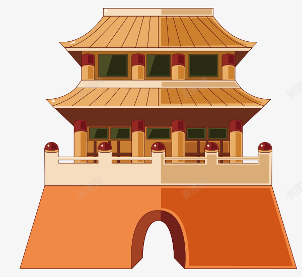 中国风建筑城楼建筑png免抠素材_88icon https://88icon.com 中国风 城楼 建筑