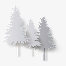 白色植物雪树元素矢量图素材