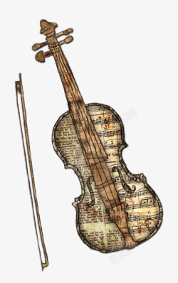 好看的音符手绘小提琴高清图片