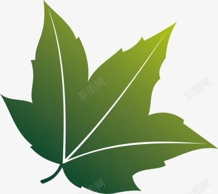 绿色植物枫叶创意图标矢量图图标