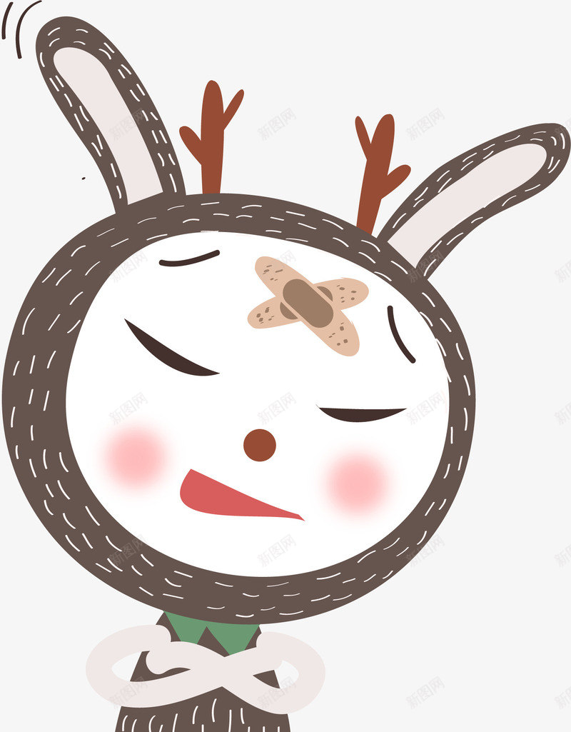 通手绘焦急可爱动物png免抠素材_88icon https://88icon.com 兔子 动物 卡通人物 卡通表情 手绘头像 焦急 表情简笔画
