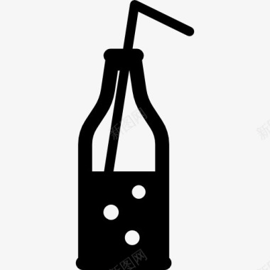 果汁旋风果汁瓶用稻草图标图标