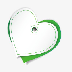 心型花朵绿色爱心吊牌空白模板矢量图高清图片