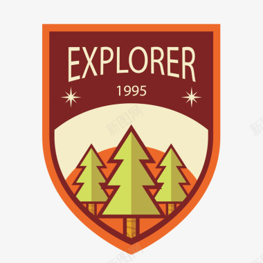 周末英文英文探险explorer盾牌图标图标