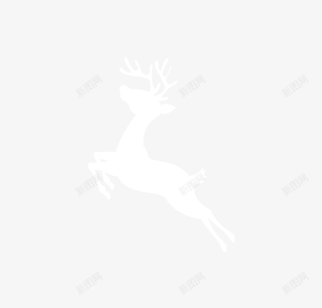 麋鹿png免抠素材_88icon https://88icon.com 圣诞麋鹿 白色麋鹿剪影 跳跃的麋鹿