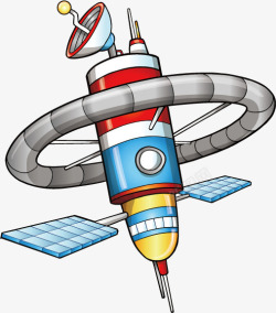 宇宙探测器可爱的儿童玩具插画矢量图高清图片