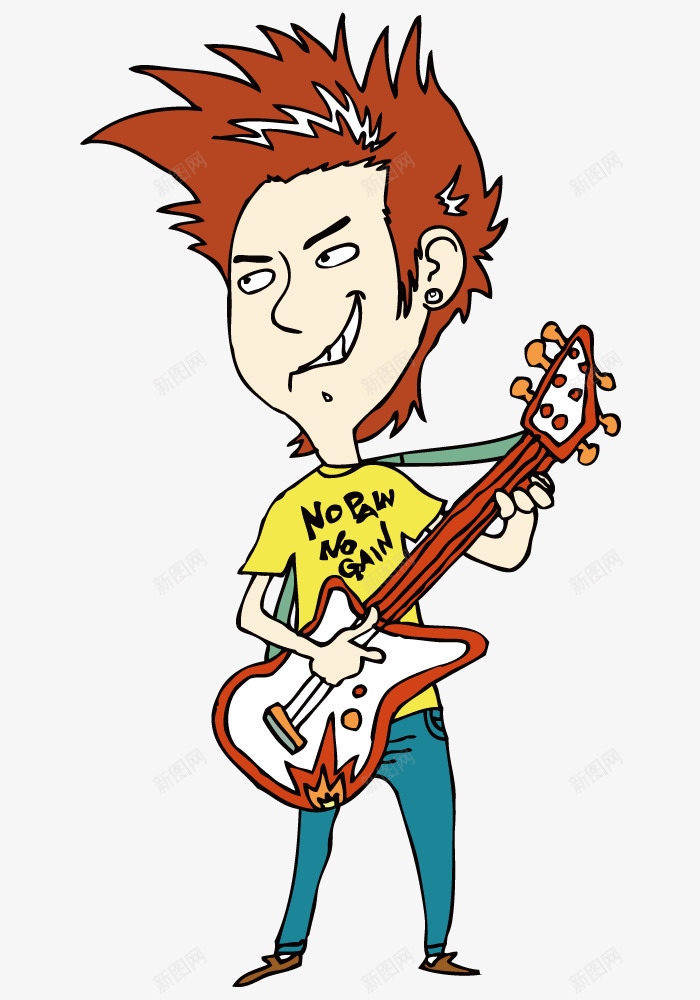 摇滚吉他手png免抠素材_88icon https://88icon.com 卡通 吉他手 插画 音乐