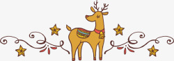 卡通驯鹿圣诞标题框矢量图素材