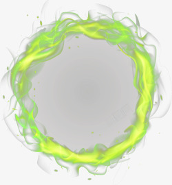 绿色火焰圆环矢量图素材