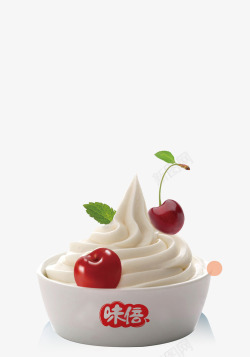 樱桃酸奶冰淇淋素材
