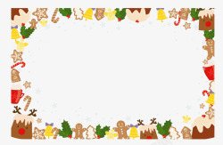 可爱的圣诞小人可爱圣诞节的边框矢量图高清图片