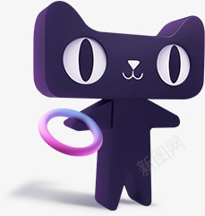 黑色可爱表情天猫png免抠素材_88icon https://88icon.com 可爱 表情 黑色