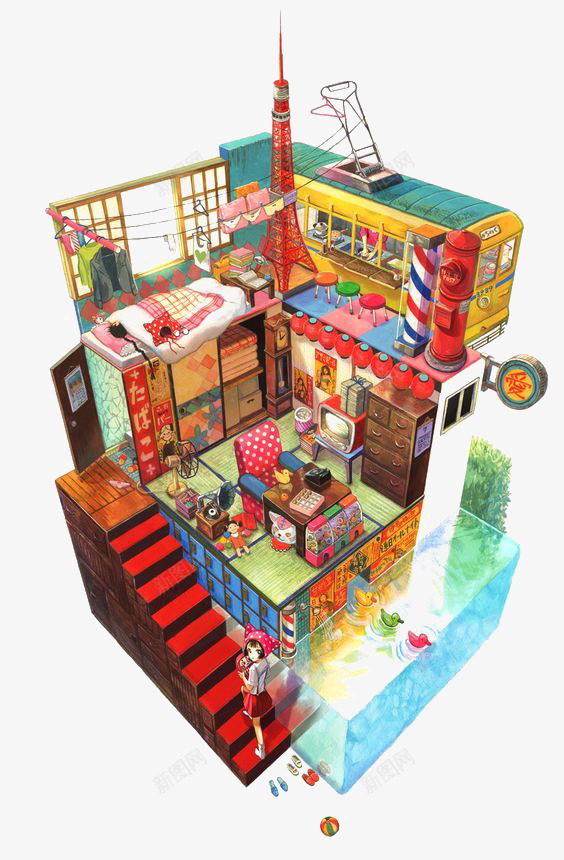 卡通小屋png免抠素材_88icon https://88icon.com 卡通 家居 小居室 小屋 手绘 插画 温馨